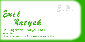 emil matyek business card